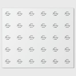 Papel De Presente Hello thirty birthday name simple minimal elegant 