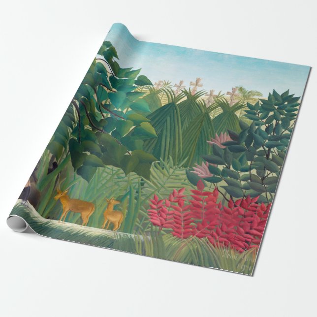 Papel De Presente Henri Rousseau - A Cachoeira (Desenrolado)