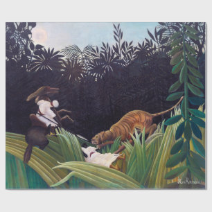 Papel De Presente Henri Rousseau - Escoteiros Atacados por um Tigre