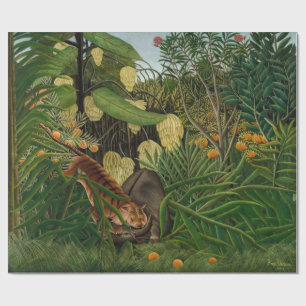 Papel De Presente Henri Rousseau - Luta entre Tigre e Búfalo