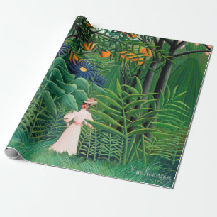 Papel De Presente Henri Rousseau - Mulher Caminhando numa Floresta E