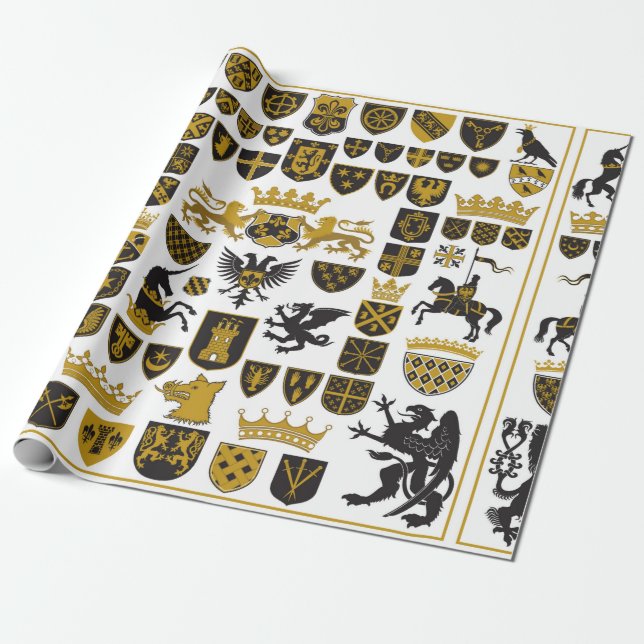 Papel De Presente HERALDRY Crests and Symbols (Desenrolado)