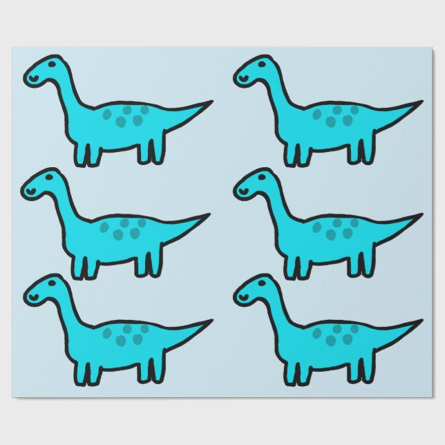 Papel De Presente Herbert the Blue Dinosaur Wrapping Paper (Aberto)