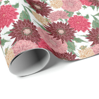 Papel De Presente Herbst Blumen Dahlien