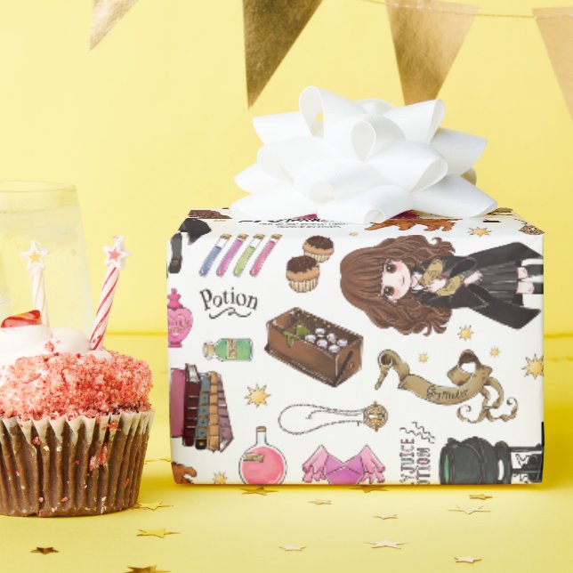 Papel De Presente Hermione Granger Aquarela Mágica (Festa de aniversário)