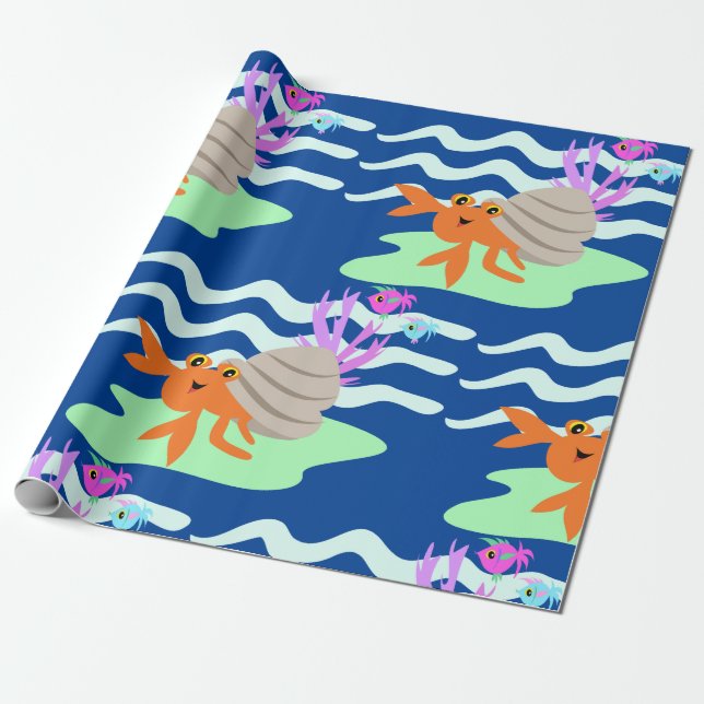 Papel De Presente Hermit Crab Wrapping Paper (Desenrolado)