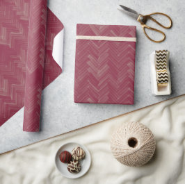 Papel De Presente Herringbone Chevron Padrão Vermelho Luxurioso