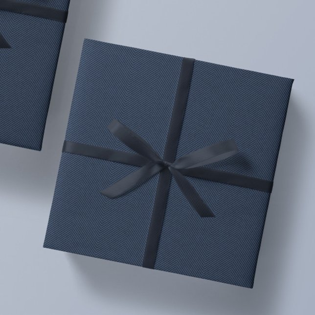 Papel De Presente Herringbone clássico, marinho de Natal (Criador carregado)