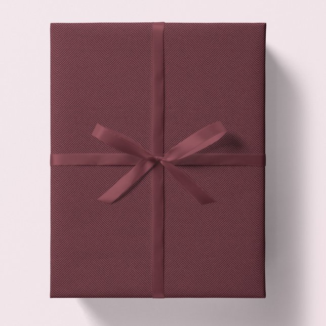 Papel De Presente Herringbone tuitou profundamente o Natal vermelho (Criador carregado)