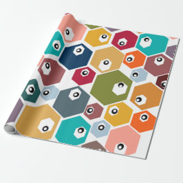 Papel De Presente Hexagon Eyebolas 