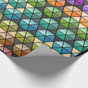Papel De Presente Hexagon Quilt (arco-íris quente) v2