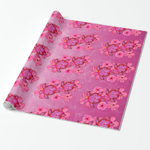 Papel De Presente Hibiscus e tartarugas cor-de-rosa de Honu