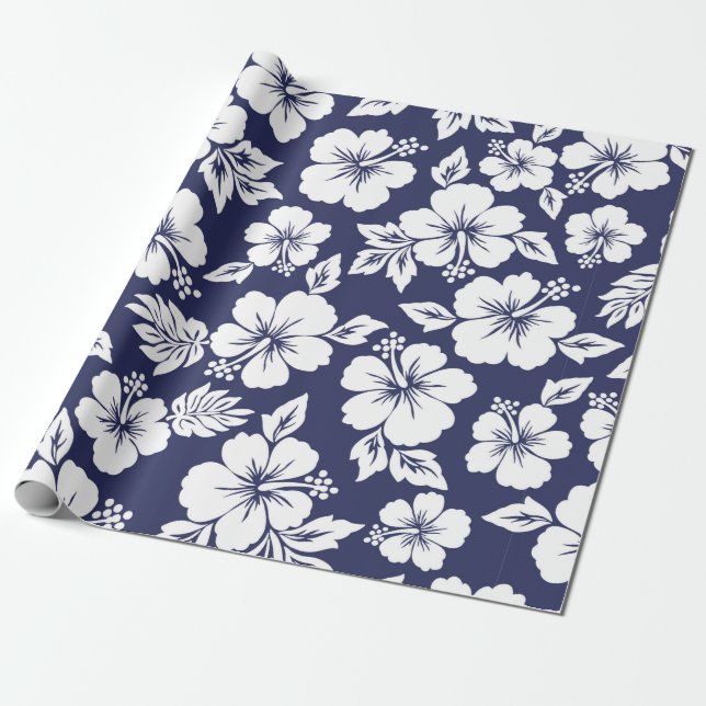 Papel De Presente Hibiscus pattern (Desenrolado)