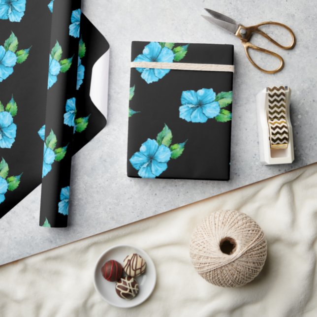 Papel De Presente Hibscus azul exótico (Criador carregado)