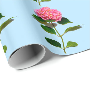 Papel De Presente Hidrangea Rosa