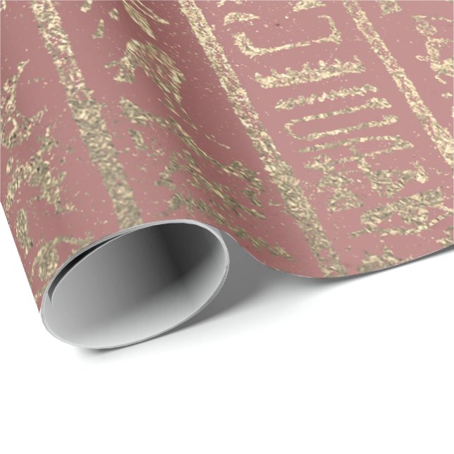 Papel De Presente Hieroglifos do Script Egípcio do Vidro Dourado do  (Ponta do rolo)