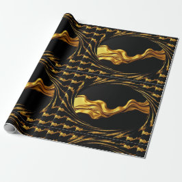 Papel De Presente High-End Gifting: Full Liquid Gold Black Monochrom
