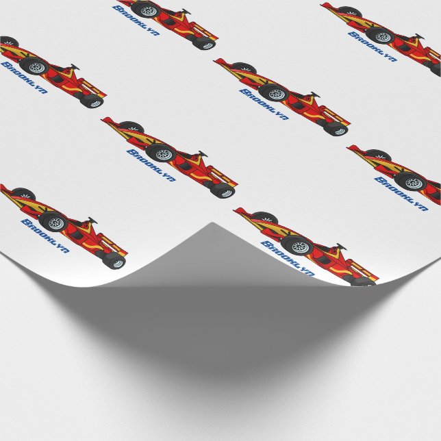 Papel De Presente High speed racing cars cartoon illustration (Ponta)