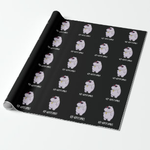 Papel De Presente Hip-Hopotamus Funny Hippo Pun Dark BG