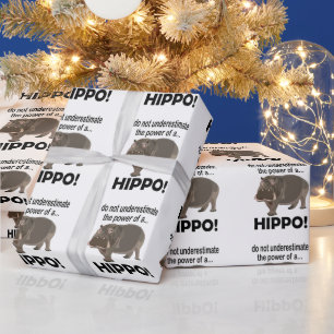 Papel De Presente Hipopótamo Animal Divertido Hipopótamo