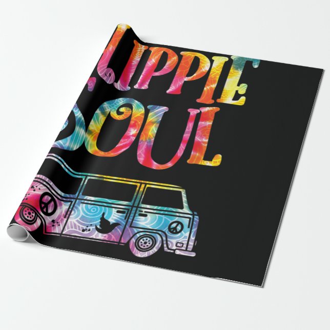 Papel De Presente Hippie Tie Dye Van Hippie Soul (Desenrolado)