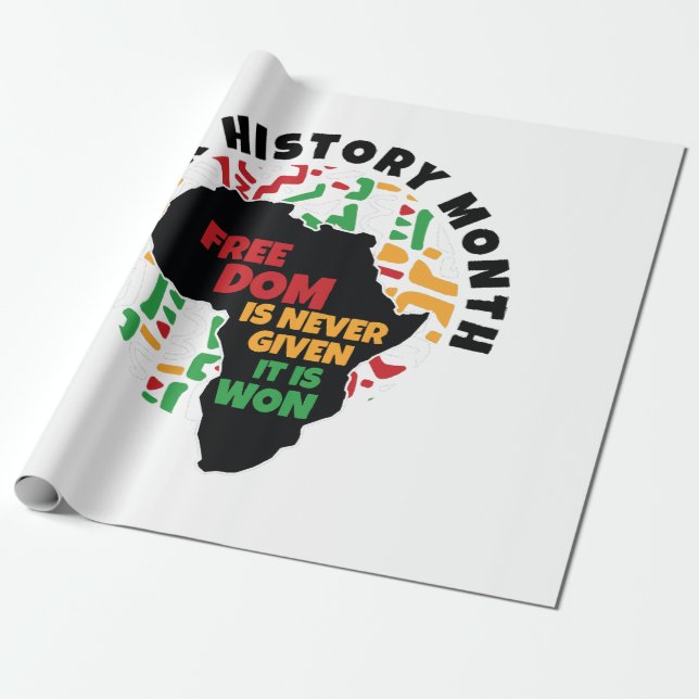 Papel De Presente História Negra Mês Liberdade nunca é dada, é (Desenrolado)