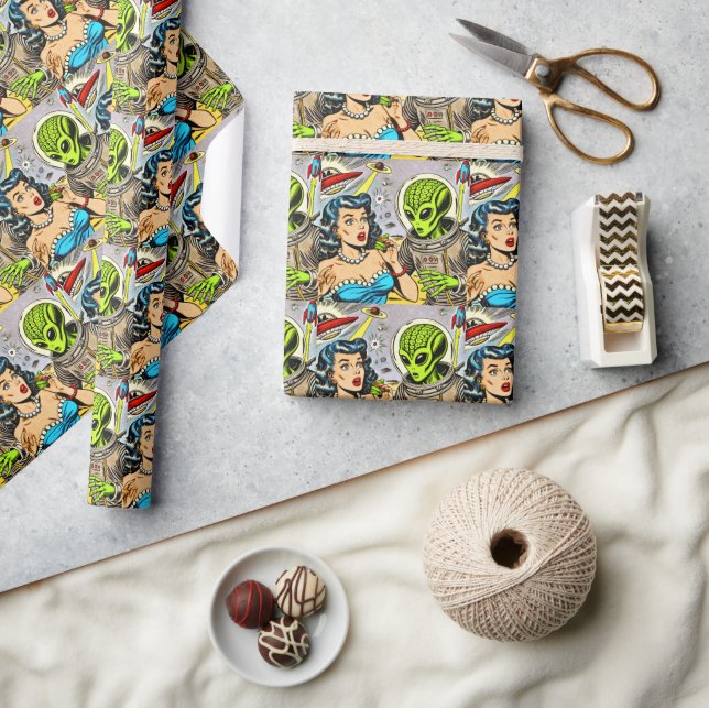 Papel De Presente Histórias em quadrinhos de Ficção Científica da Al (Artesanato)