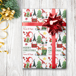 Papel De Presente Ho Ho Feliz Papais noeis Gnomos