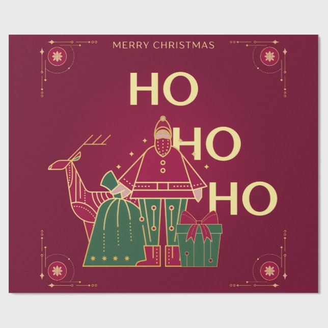 Papel De Presente Ho ho ho (Aberto)