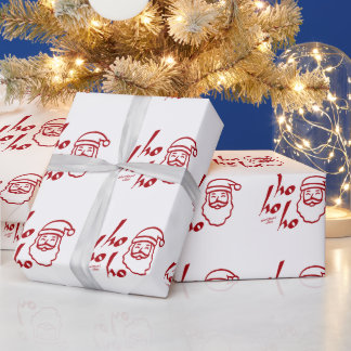 Papel De Presente Ho Ho Ho Minimalista Moderno