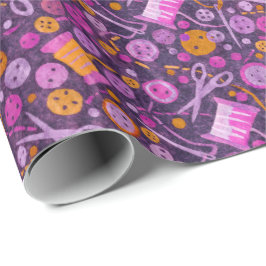 Papel De Presente Hobby Doméstico Sewing DIY Paper Collage Púrpura