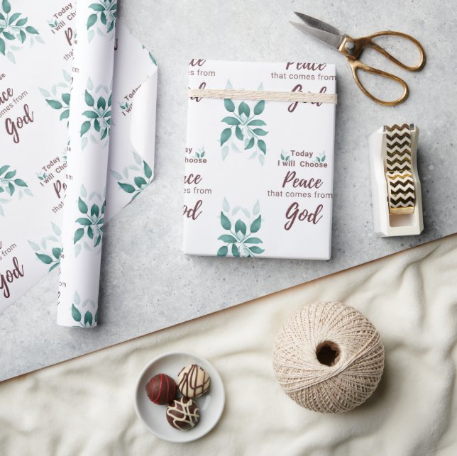 Papel De Presente Hoje escolherei a paz que vem de Deus (Artesanato)