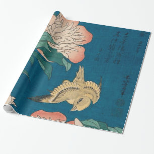 Papel De Presente Hokusai Peonies e Canary Vintage GalleryHD