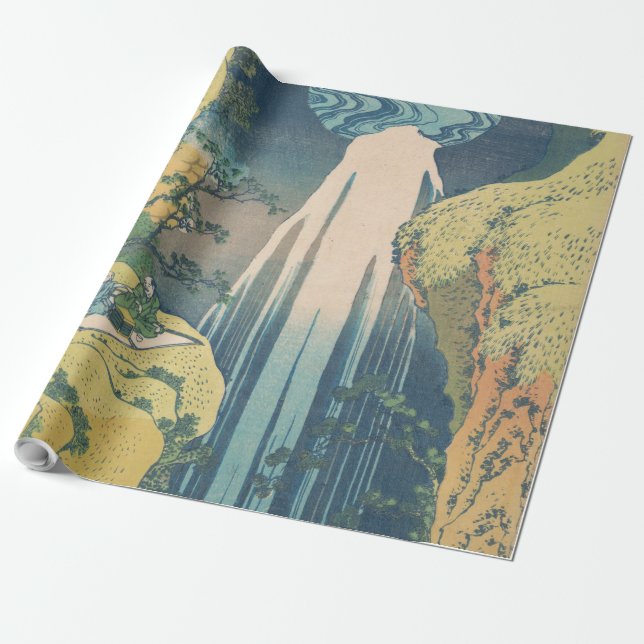 Papel De Presente Hokusai Quedas Amida Japão Cachoeira  (Desenrolado)