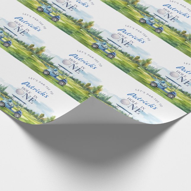 Papel De Presente Hole In One Golf 1st Birthday  (Ponta)