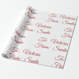 Papel De Presente Holiday Christmas To And From Santa Personalized 