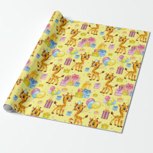 Papel De Presente Holiday cute cartoon giraffe