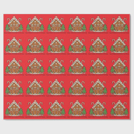 Papel De Presente Holiday Gingerbread House