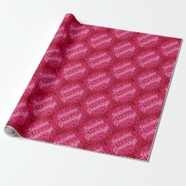 Papel De Presente Holiday Greetings In Pink Wrapping Paper