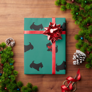 Papel De Presente Holiday Scottish Terriers Wrappaper
