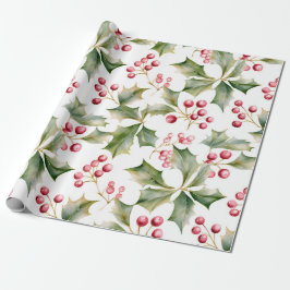 Papel De Presente Holly Berry Wrapping Paper!