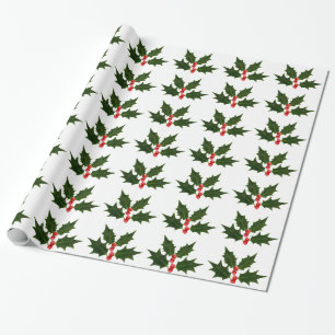Papel De Presente Holly Christmas Wraping Gift Paper