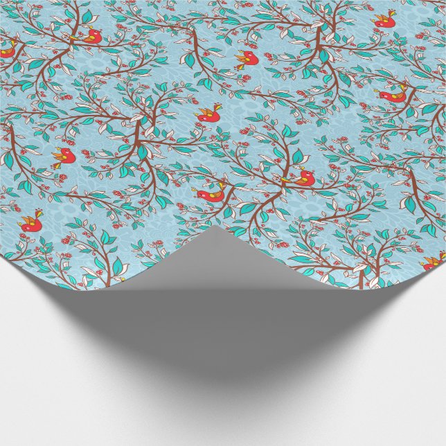 Papel De Presente Holly e aves (Ponta)