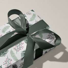 Papel De Presente Holly e Pine | Padrão de Natal