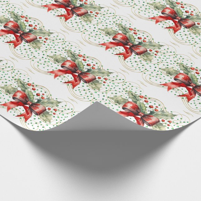 Papel De Presente Holly em Pedras Verdes (Ponta)