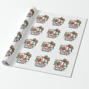 Papel De Presente Holly Jolly Christmas