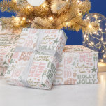Papel De Presente Holly Jolly Joy Deck the Halls Cream Christmas<br><div class="desc">Apresentamos o nosso moderno Livro de Natal, uma maravilhosa fusão de elegância contemporânea e alegria festiva. Este papel de embrulho apresenta um fundo de creme macio adornado com um padrão caprichoso de palavras clássicas de feriado. Frases lúdicas como "Holly", "jolly", "ho ho ho", "deixe-a nevar", "noite silenciosa", "feliz e brilhante",...</div>