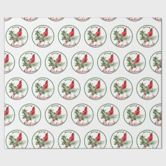 Papel De Presente Holly Jolly Saudações do Natal