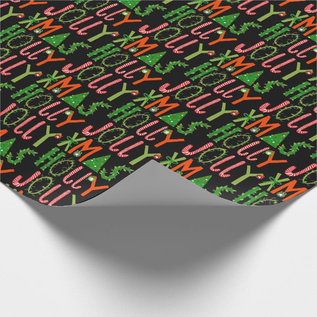Papel De Presente HOLLY JOLLY XMAS - Presente de Natal Tradicional (Ponta)
