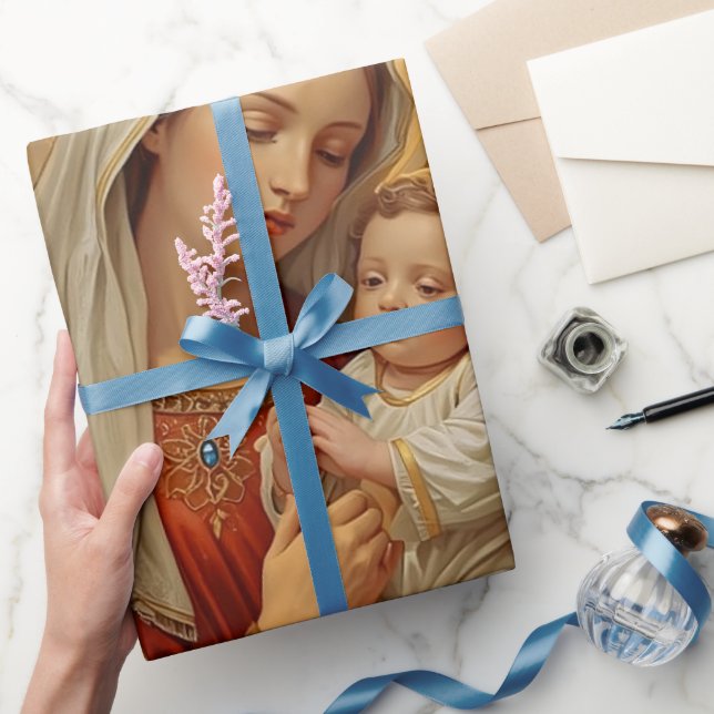 Papel De Presente Holy Family Christmas Wrapping Paper For gift pack (Presentear)
